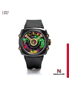 Men's Nick II Rubber Multi-Color Dial Watch