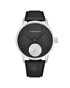 Men's Night Leather Black Dial Watch