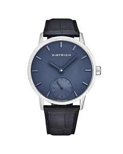Men's Night Leather Blue Dial Watch