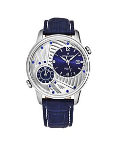 Men's Nomad Leather Blue Dial Watch