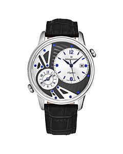 Men's Nomad Leather Silver-tone Dial Watch