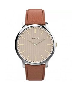 Men's Norway Leather Champagne Dial Watch