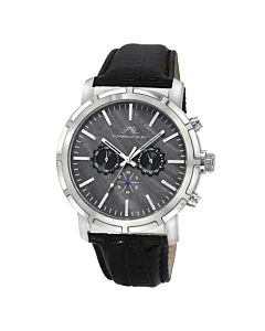 Men's Nyc Chrono Chronograph Leather Black Dial Watch