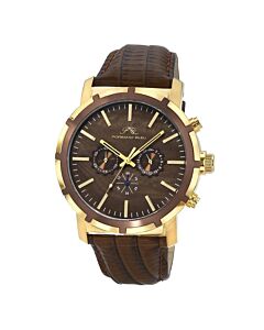 Men's Nyc Chrono Chronograph Leather Brown Dial Watch