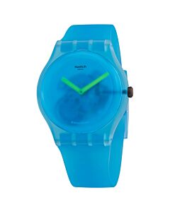 Men's Ocean Blue Silicone Transparent Blue Dial Watch