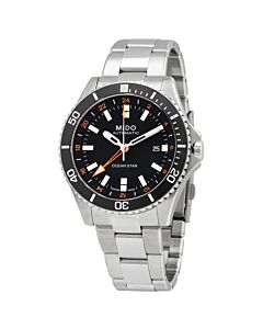 Men's Ocean Star Stainless Steel Black Dial Watch