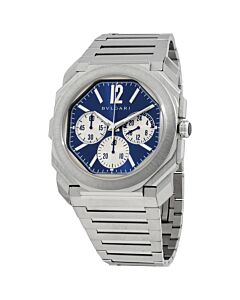 Men's Octo Finissimo Chronograph Stainless Steel Blue Dial Watch
