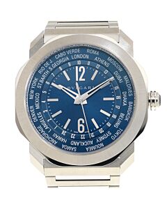 Men's Octo Roma Stainless Steel Blue Dial Watch