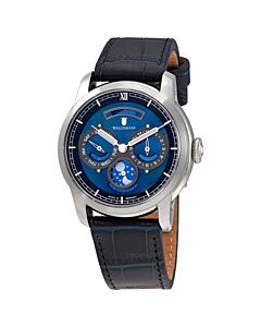 Men's Olympus (Calfskin) Leather Blue Dial Watch
