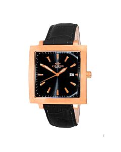 Men's ON4444 Leather Black Dial Watch