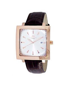 Men's ON4444 Leather Silver Dial Watch