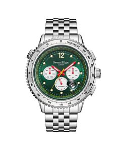 Men's Opulent Racing Stainless Steel Green Dial Watch