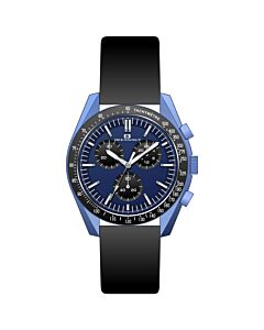 Men's Orbit Chronograph Leather Blue Dial Watch