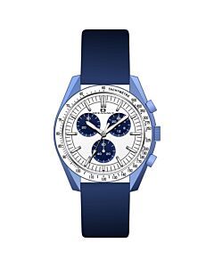 Men's Orbit Chronograph Leather White Dial Watch