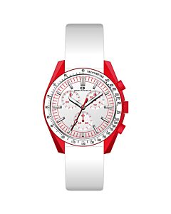 Men's Orbit Chronograph Leather White Dial Watch