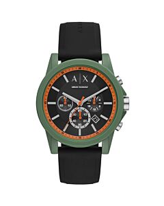 Men's Outerbanks Chronograph Silicone Black and Orange Dial Watch