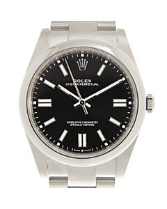 Men's Oyster Perpetual Stainless Steel Black Dial Watch