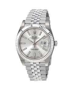 Men's Oyster Perpetual Datejust Stainless Steel Rolex Jubilee Silver Dial