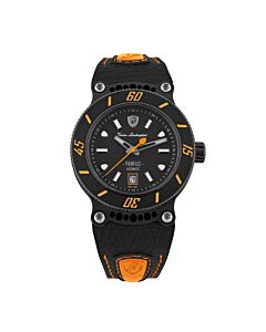 Men's Panfilo Leather Black Dial Watch