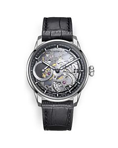 Men's Paragon Damascus Leather Black Dial Watch
