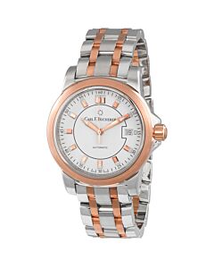 Men's Patravi 18kt Rose Gold and Stainless Steel Silver Dial Watch