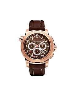 Men's Patravi Traveltec Chronograph Calfskin Leather Brown Dial Watch