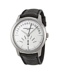 Men's Patrimony Alligator Leather Silver Dial Watch