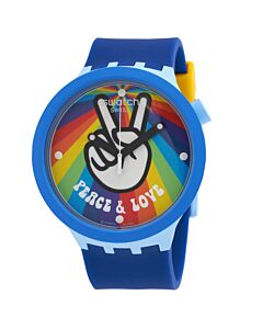 Men's Peace Hand Love Silicone Multicolored Dial Watch