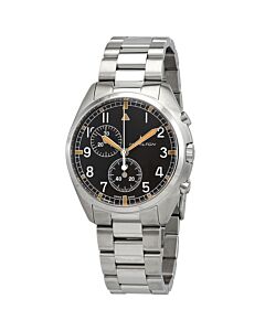 Men's Pilot Pioneer Chronograph Stainless Steel Black Dial Watch