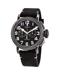 Men's PILOT Type 20 Chronograph (Oily Nubuck) Leather (Rubber Backed) Matt Black Dial Watch