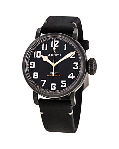 Men's PILOT Type 20 Oily Nubuck Leather with Rubber Lining Matte Black Dial