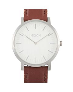 Men's Porter Leather White Dial Watch