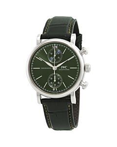 Men's Portofino Chronograph Leather Green Dial Watch