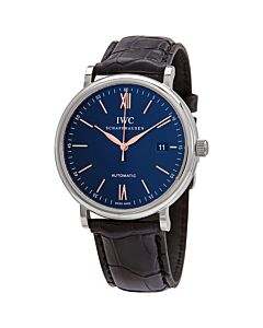 Men's Portofino (Crocodile) Leather Blue Dial Watch