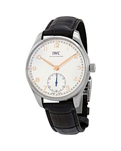 Men's Portugieser (Alligator) Leather Silver-plated Dial Watch