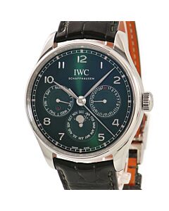 Men's Portugieser Leather Green Dial Watch