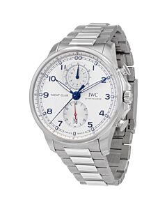 Men's Portugieser Yacht Club Chronograph Stainless Steel Silver Dial Watch