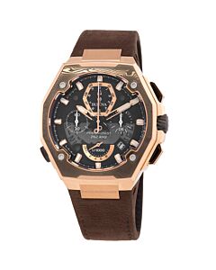 Men's Precisionist Chronograph Leather Black Dial Watch