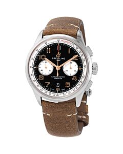 Men's Premier B01 Chronograph (Calfskin) Leather Black Dial Watch