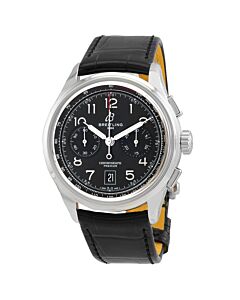 Men's Premier B01 Chronograph Alligator Leather Black Dial Watch