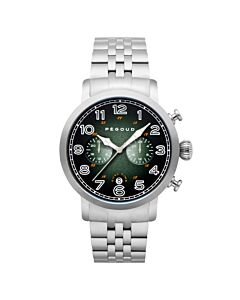 Men's Premiere Dual Time Stainless Steel Green Dial Watch