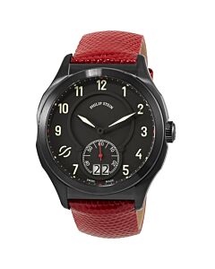 Men's Prestige (Lizard) Leather Black Dial Watch