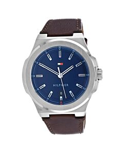 Men's Princeton Leather Blue Dial Watch