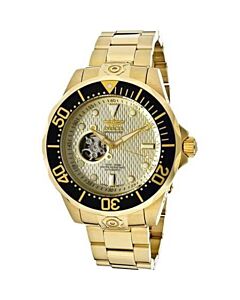 Men's Pro Diver 18kt Gold-plated Stainless Steel Champagne with Skeletal display Dial