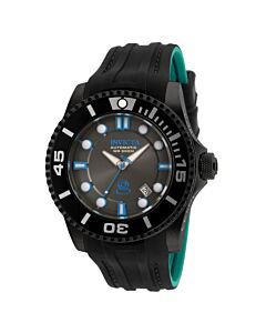 Men's Pro Diver Black and Greenish Blue Silicone Charcoal Dial