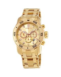 Pro Diver Chronograph Gold Plated Steel Bracelet Gold-Tone Dial