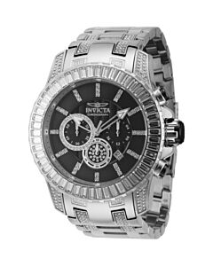 Men's Pro Diver Chronograph Crystal and Stainless Steel Black Dial Watch