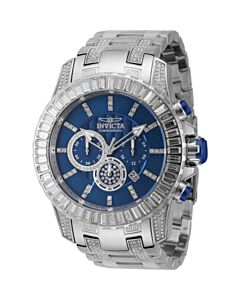 Men's Pro Diver Chronograph Crystal and Stainless Steel Blue Dial Watch