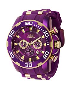 Men's Pro Diver Chronograph Polyurethane Purple Dial Watch
