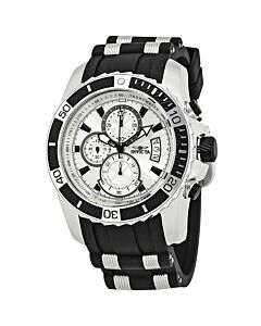 Men's Pro Diver Chronograph Polyurethane with Stainless Steel accents Silver Dial Watch